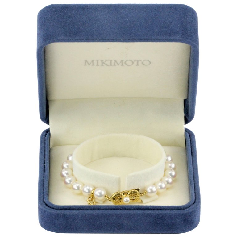 Mikimoto Pearl Akoya M Code Gold Chain Bracelet